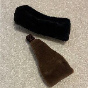 Set of 2 faux fur headbands